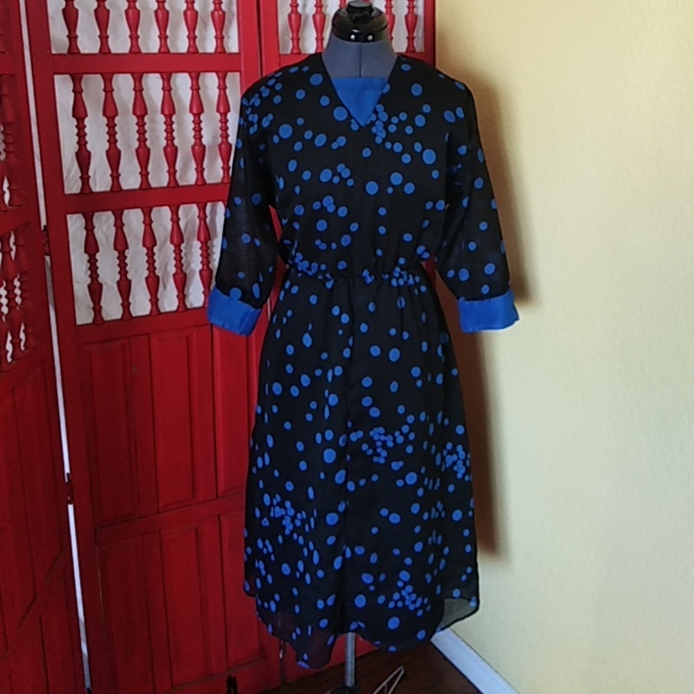 Retro early 80s dress sz L